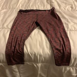Pink black gray Capri workout leggings